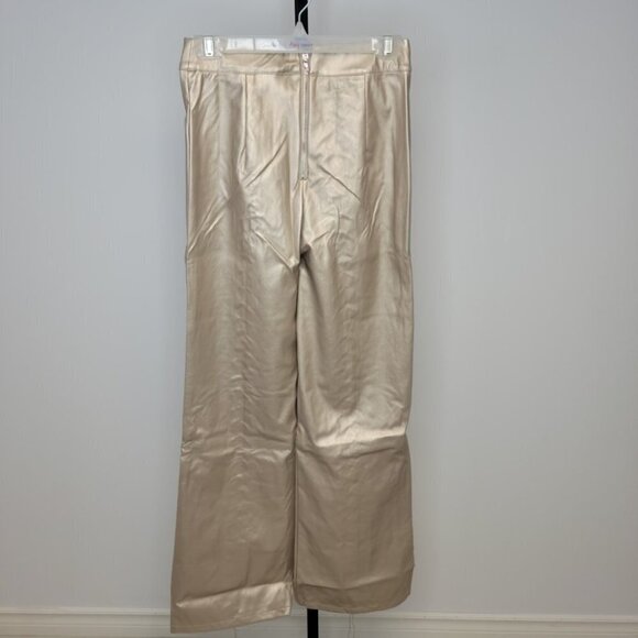 Fashion Nova Gold High Waist Lace Up Pants Size Large - Picture 4 of 6